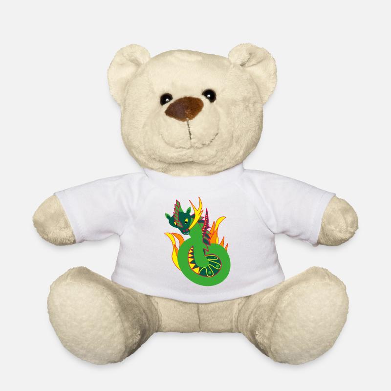 Fire Dragon, Abstraction - Teddy Bear - white