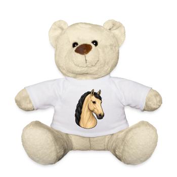 Isabella Lusitano Horse Portrait - Teddy Bear - white - Front