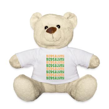 Bengaluru Text Pattern - Teddy Bear - white - Front