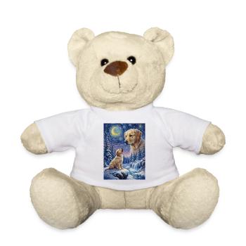 Hurler au mème de la lune Chien Golden Retriever - Nounours - blanc - Devant