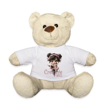 Süßes Mädchen Creative Soul Skizzenblock - Teddy - Weiß - Vorne