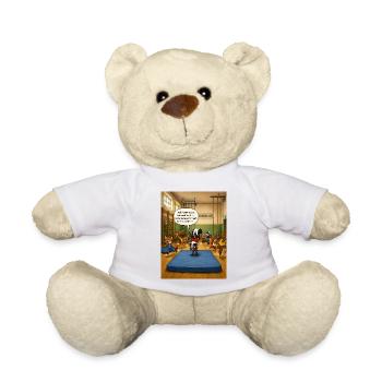 Bodenturnen – Lustiges Stinktier Turnhallen Motiv - Teddy - Weiß - Vorne