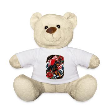 Dobermann im japanischen Irezumi Tattoo Stil - Teddy - Weiß - Vorne
