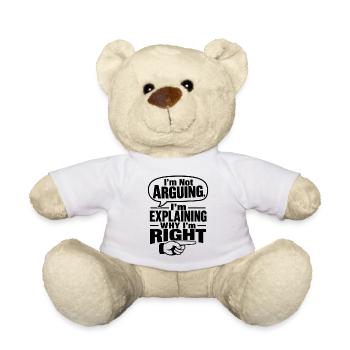 Not Arguing, Explaining Why I'm Right - Teddy Bear - white - Front