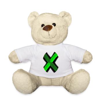 Motif néon X vert noir - Nounours - blanc - Devant