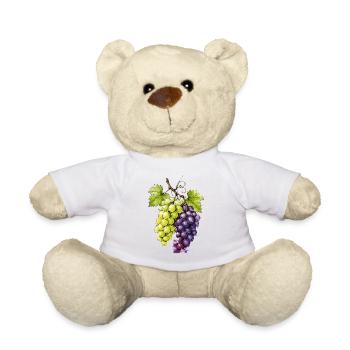 Aquarell Traubenbündel Grün Purpur - Teddy - Weiß - Vorne