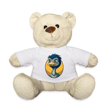 Emu Kawaii Mascot Cartoon Character Clipart Logo - Teddy Bear - white - Front