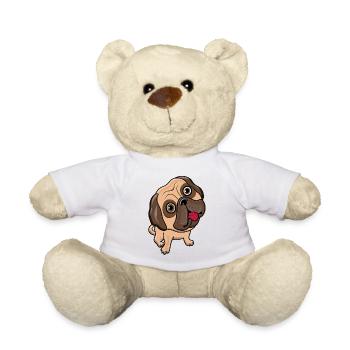 Visage de dessin animé fantaisiste de carlin - Nounours - blanc - Devant