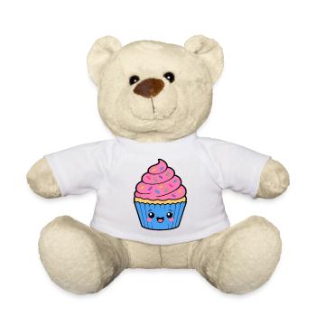 Kawaii Cupcake Freude - Teddy - Weiß - Vorne