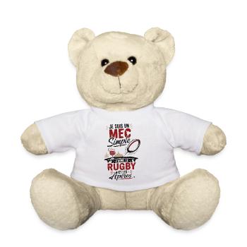 Rugby Et Apéro Cadeau Homme Humour Rugby - Nounours - blanc - Devant
