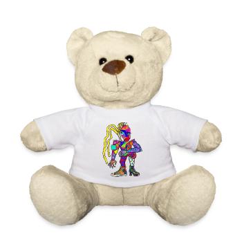 Vibrant Cubism Portrait Street Style - Teddy Bear - white - Front