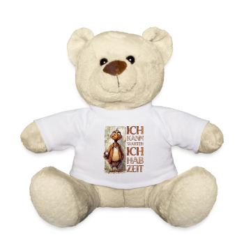 Alter Geier: Ich kann warten, ich hab Zeit! - Teddy - Weiß - Vorne