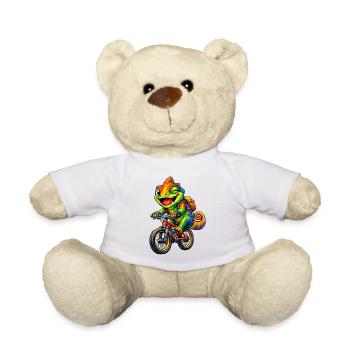 Chamäleon auf dem Fahrrad - Teddy - Weiß - Vorne