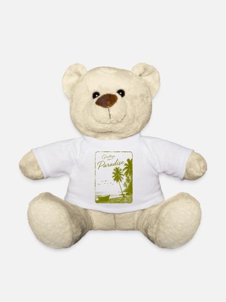 Greetings from Paradise - Teddy Bear - white