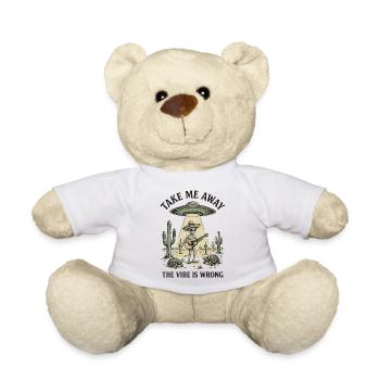Alien-Gitarrist unter Wüsten-UFO - Teddy - Weiß - Vorne
