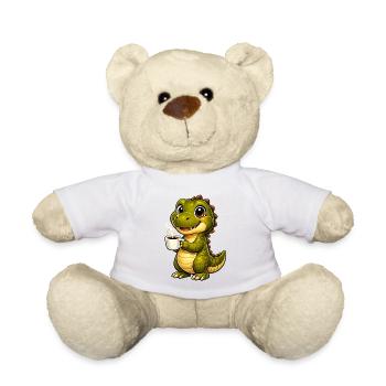 Dino mit Kaffee - Teddy - Weiß - Vorne