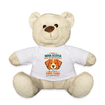 Retro Nova Scotia Duck Tolling Retriever Saying - Teddy Bear - white - Front