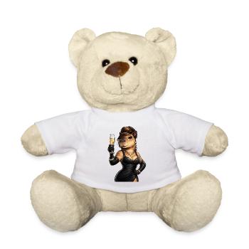 Elegante Capybara Dame mit Sektglas - Teddy Bear - white - Front
