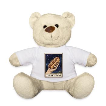 Die Hot-Dog-Tarotkarte zum 4. Juli: Lustiger Hot D - Teddy - Weiß - Vorne