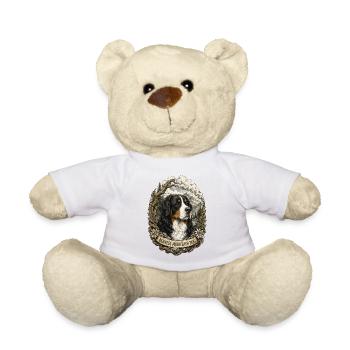 Style Bernese Mountain Dog Vintage avec un paysage montagneux - Nounours - blanc - Devant
