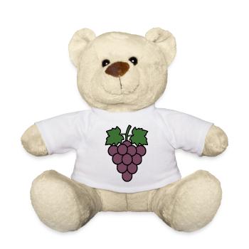 Grapes Green Grapevine Wine Gift - Teddy Bear - white - Front
