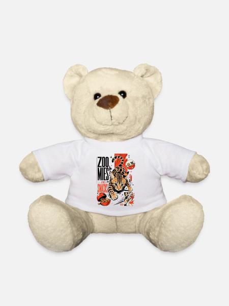 Zoomies & Snacks – Modern Anime Bengal Cat - Teddy Bear - white