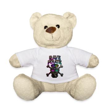 Crâne de néon pirate rave - Nounours - blanc - Devant