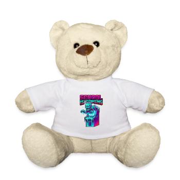 L’école arrive Borne d’arcade Pixel Zombie - Nounours - blanc - Devant