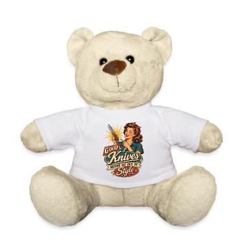 Style rétro Pin-up Knife - Nounours - blanc - Devant