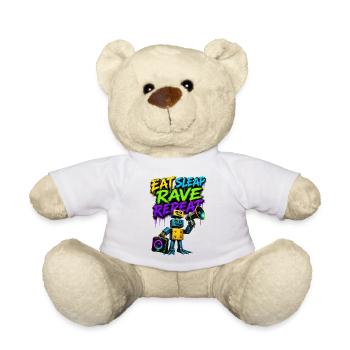 Manger Dormir Rave Répéter Robot Graffiti - Nounours - blanc - Devant