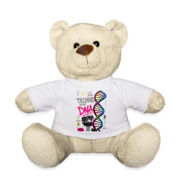 Techno Is My DNA Neon Rainbow Helix - Teddy Bear - white - Front