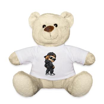 Cool gangster sloth in streetwear style - Teddy Bear - white - Front
