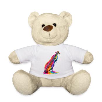 Musiker Zupfinstrument Hackbrett Dulcimer - Teddy - Weiß - Vorne