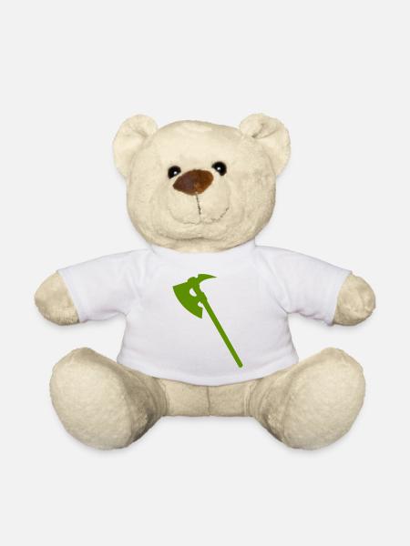 Grüne Axt Silhouette - Teddy - Weiß