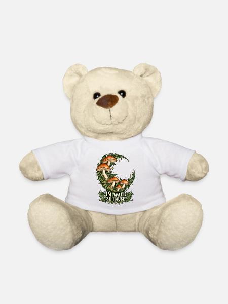 Pilzmond im Wald - Teddy - Weiß