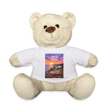 Time to Relax - Yoga Cat - Teddy - Weiß - Vorne