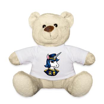 Unicorn Polizei / Polizist Einhorn - Teddy - Weiß - Vorne