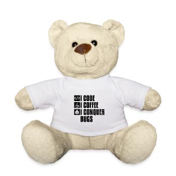 Coffee Coding Programmer Coder Developer Nerd Coff - Teddy Bear - white - Front