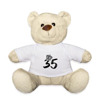 35 Jahre mit einer Krone - Geschenk - Teddy - Weiß - Vorne