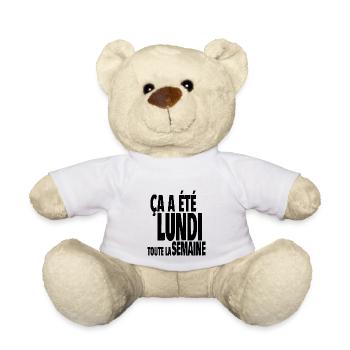 lundi toute la semaine - Nounours - blanc - Devant