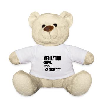 Meditation Girl Noun Meditate Meditation Relaxatio - Teddy - Weiß - Vorne