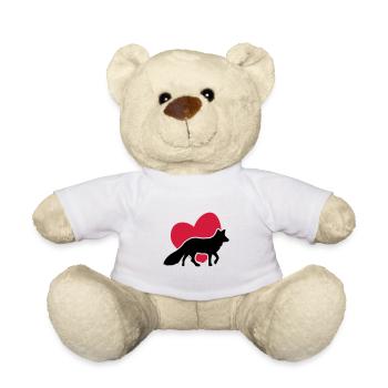 Herz Fuchs - Heart Fox - coeur renard - Teddy - Weiß - Vorne