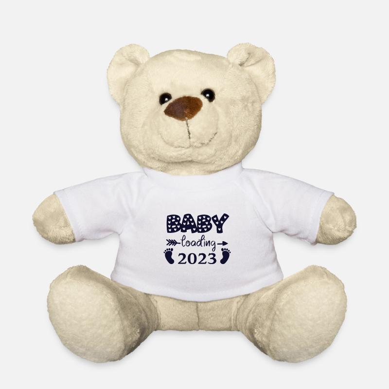 Baby loading 2023, pregnancy - Teddy Bear - white