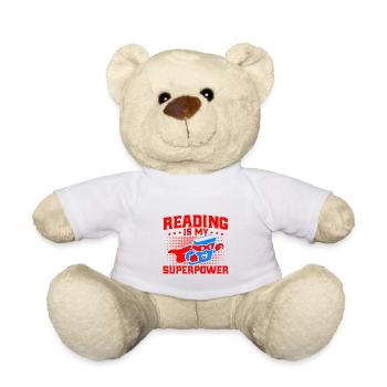 La lecture est mon superpouvoir Lire le livre cadeau - Nounours - blanc - Devant