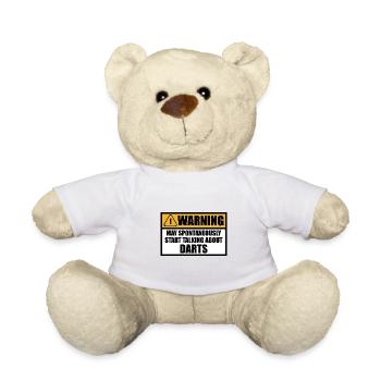 Dart Sprüche Lustige Witzige Humor Warning - Teddy - Weiß - Vorne