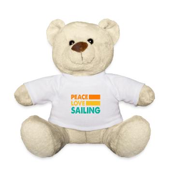 Peace Love Sailing Sailboat Sailor Captain Skipper - Teddy - Weiß - Vorne