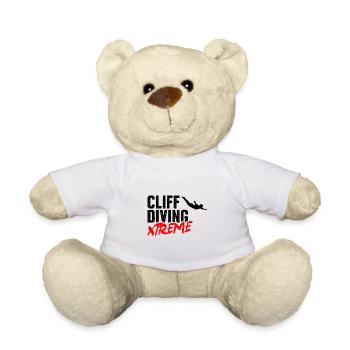 Retro Graphic Cliff Diver Cliff Diving Tombstoning - Teddy Bear - white - Front