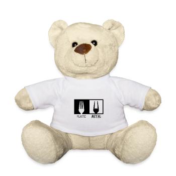 Plastic und Metall, Heavy Metal, Hardrock, Gabel - Teddy - Weiß - Vorne