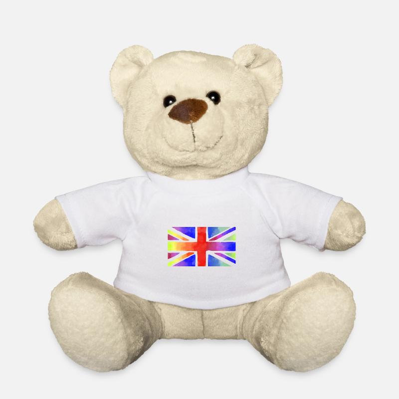 union jack britain england flag - Teddy Bear - white