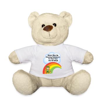 St Patricks Day Gold Rainbow - Teddy Bear - white - Front
